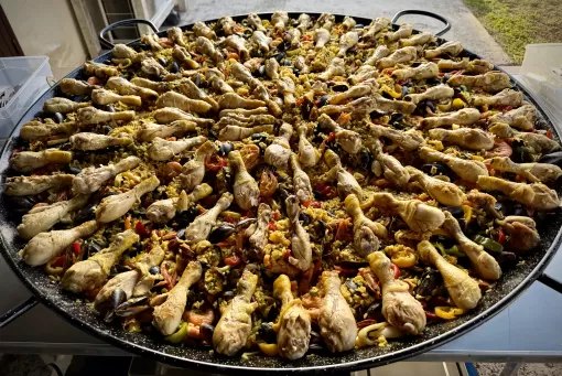 Organisation d'un repas paella pour 135 personnes pour la kermesse de l'école de loupiak de l'Aréole, Langon, Chez Maly