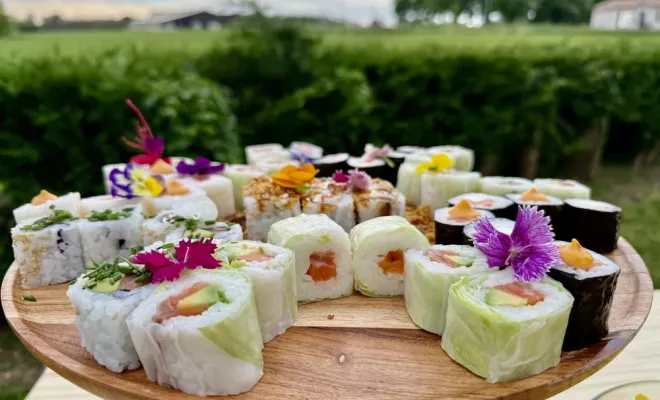 Anniversaire à Saint-Laurent-du-Plan avec un cocktail sushi et brasero magré, Langon, Chez Maly
